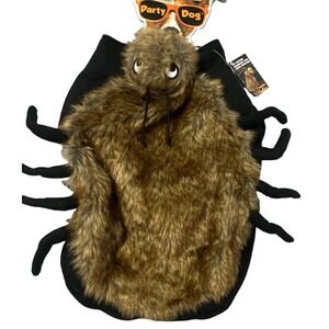 Party Dog Spider Pet Costume Halloween Brown Faux Fur L/XL Large Extra Large